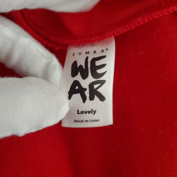 Zumba Spread Love Zip Up Tracksuit Set of 2 Red Jacket Large Pants Medium - Picture 11 of 14